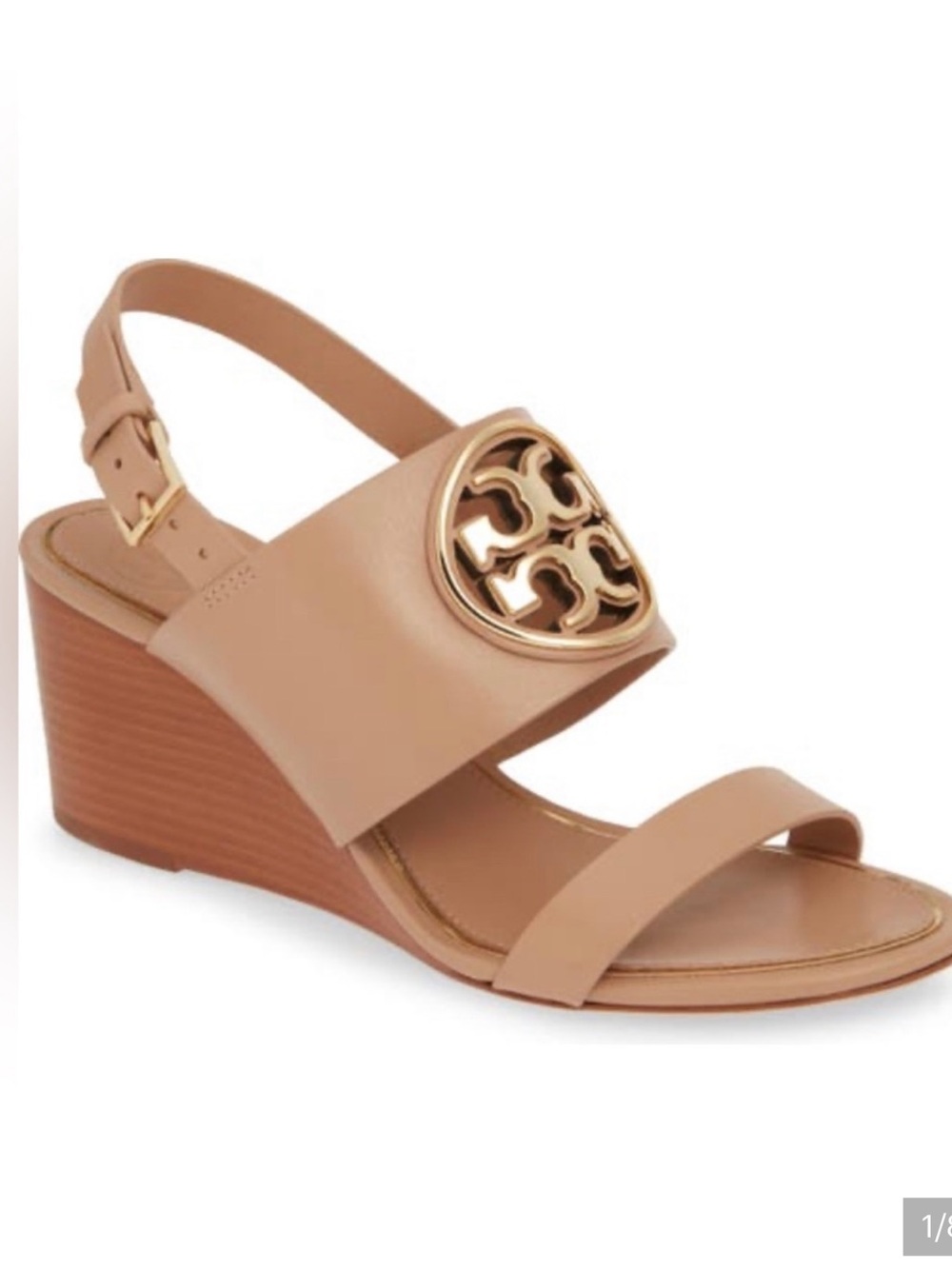Tory Burch Metal Miller 65MM Wedge Veg Leather